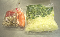 Vacuum packed combinations of cut vegetables